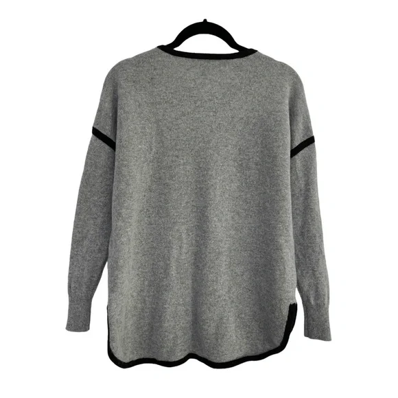 J. Crew 100% Wool Tipped Sweater Tunic Grey Stripe - Picture 7 of 9